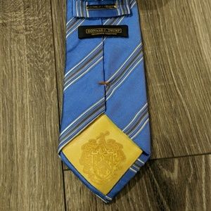 Donald Trump Signature Blue with Gray Stripe Tie